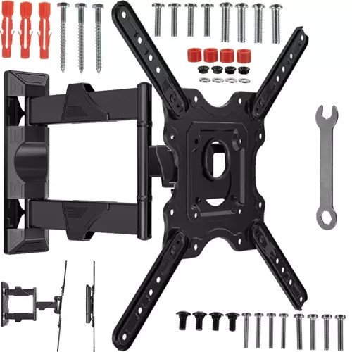 Suport TV perete, unghi reglabil, diagonala tv: 32-58 inch, greutate maxima admisa: 27 kg, accesorii montare, metal, negru - imagine 14